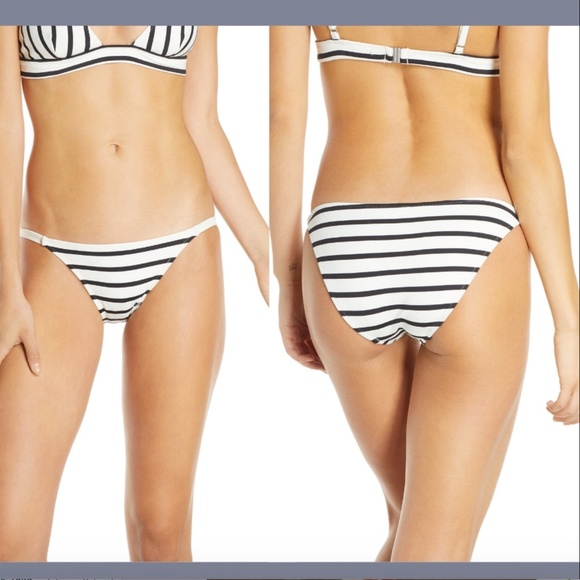 NWT $74 Solid & Striped The Morgan Bikini Bottoms Cream Breton [‎ Small ] - Picture 1 of 8